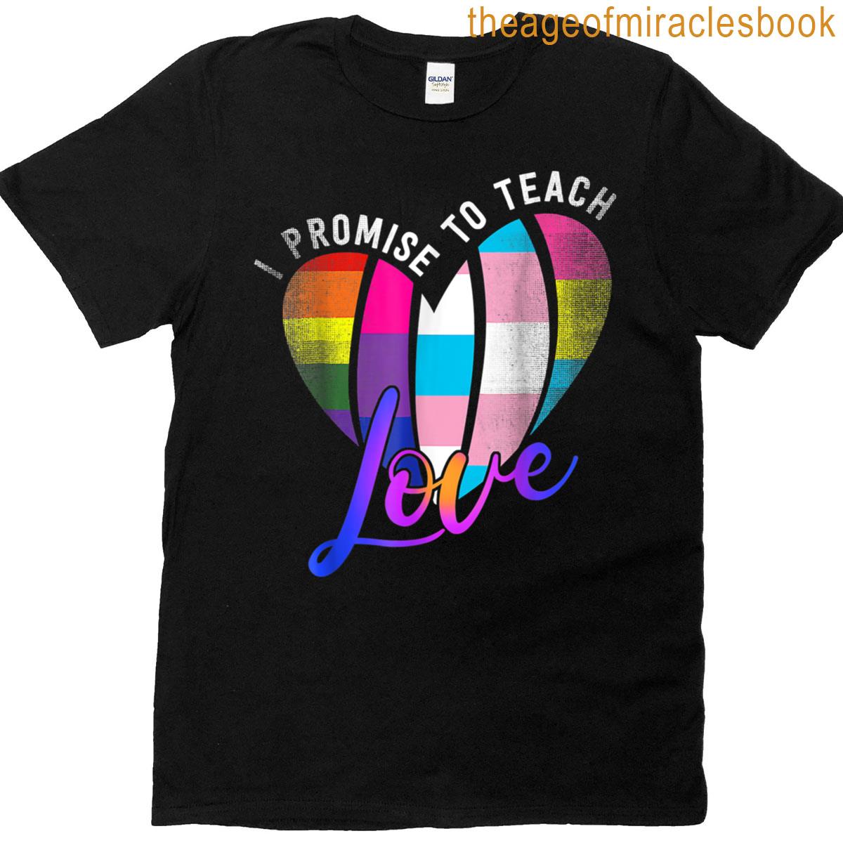 I Promise To Teach Love Lgbt Q Pride Proud Ally Teacher T-shirt