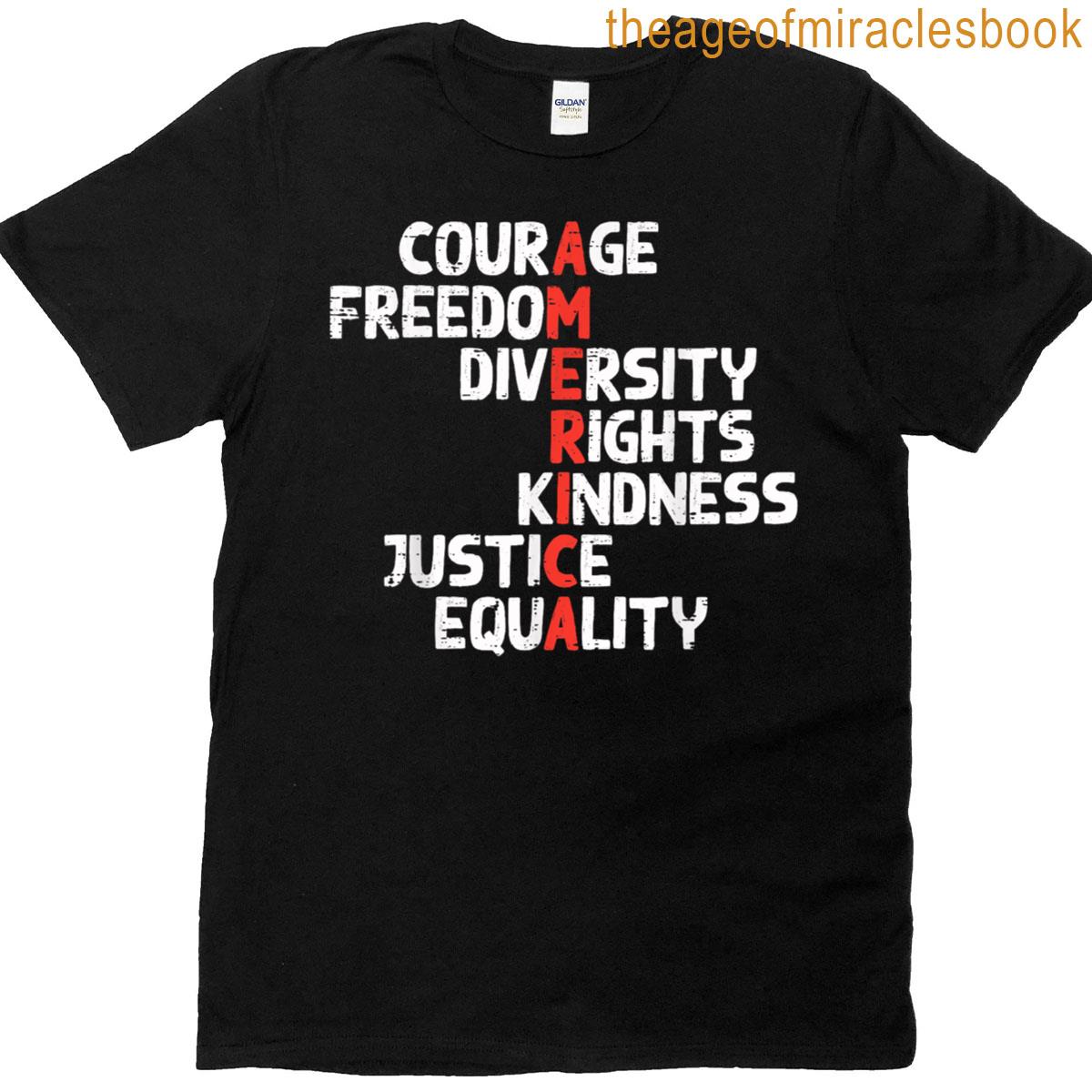 Protest America Courage Freedom Rights Resist Men Women Kids T-shirt
