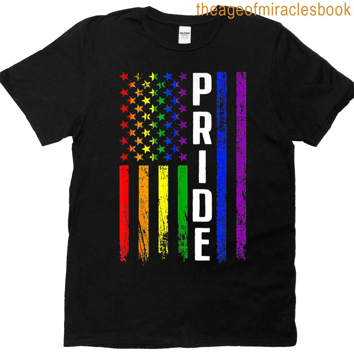 Lgbt Usa Flag Rainbow 4th Of July Lgbtq Gay Pride Month T-shirt
