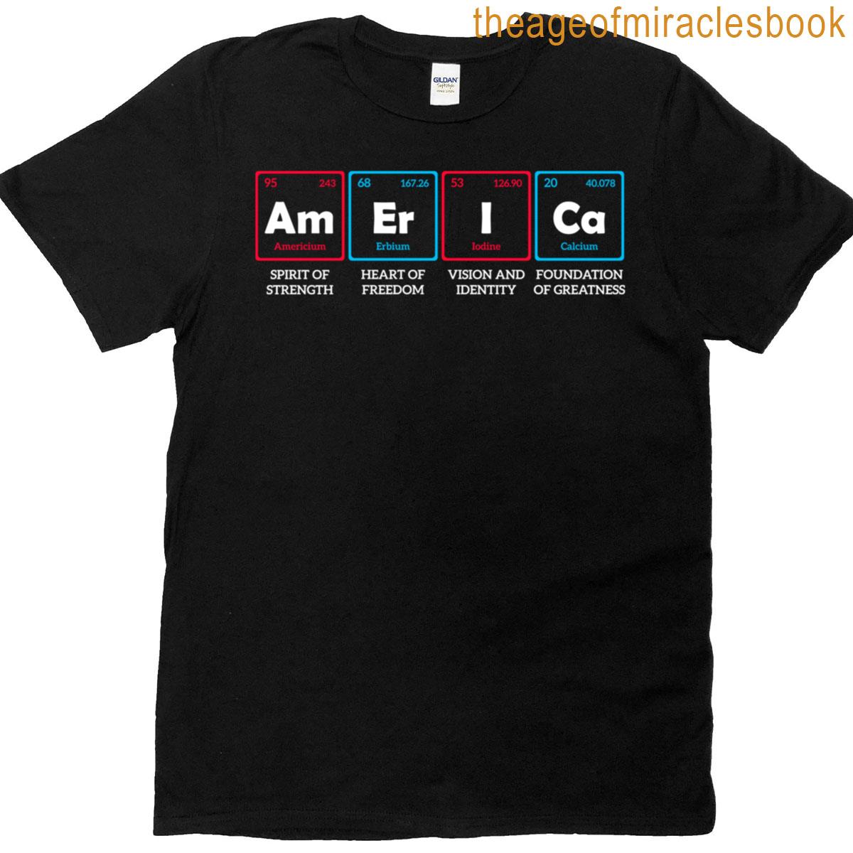 America Periodic Table Elements Science Patriotic Design T-shirt