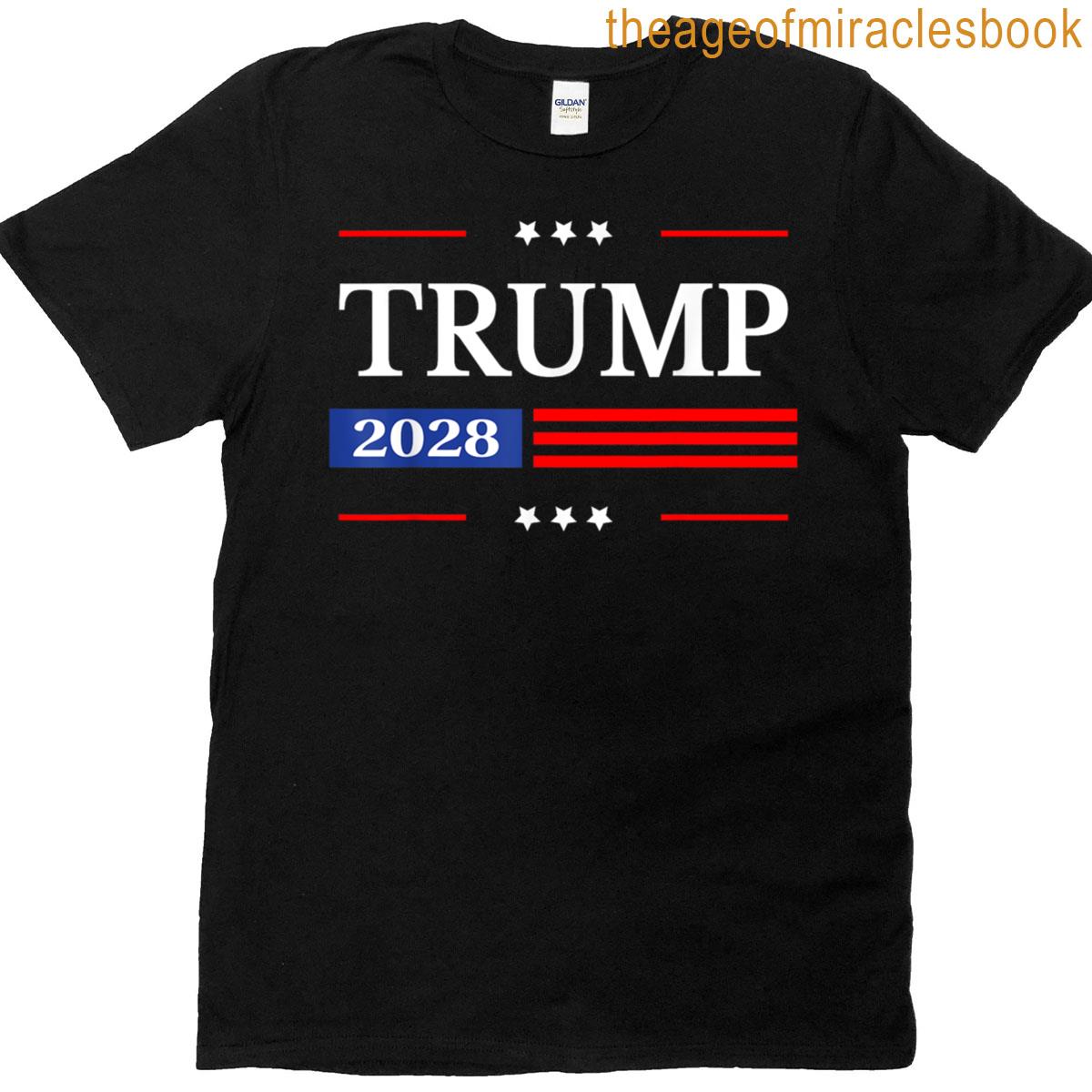 Donald Trump 2028 President American Flag Pro Trump Vintage T-shirt
