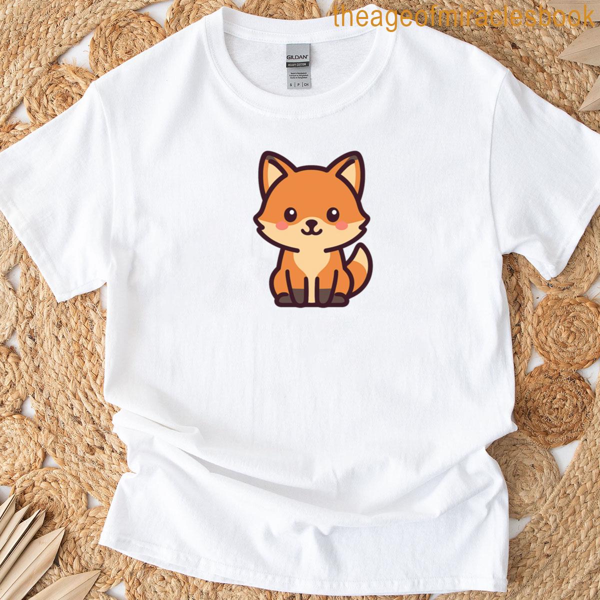 Kawaii Fox Cute Fox Cartoon Design Cute Baby Fox T-shirt