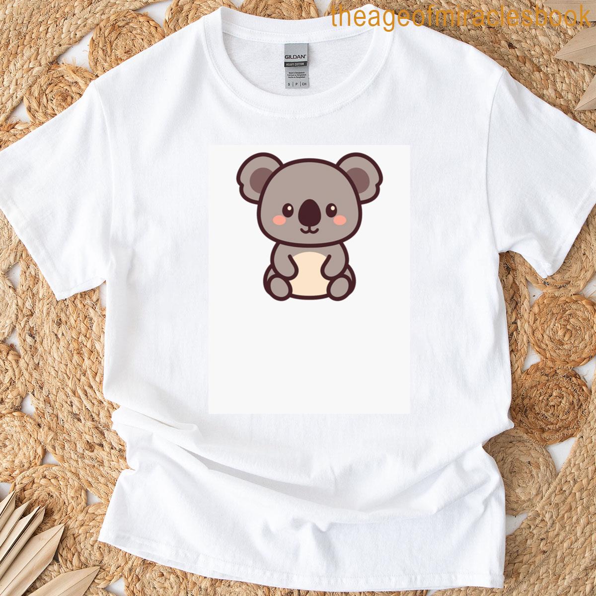 Kawaii Koala Sticker Cute Koala Cartoon Design Cute Bear Animal Motif T-shirt