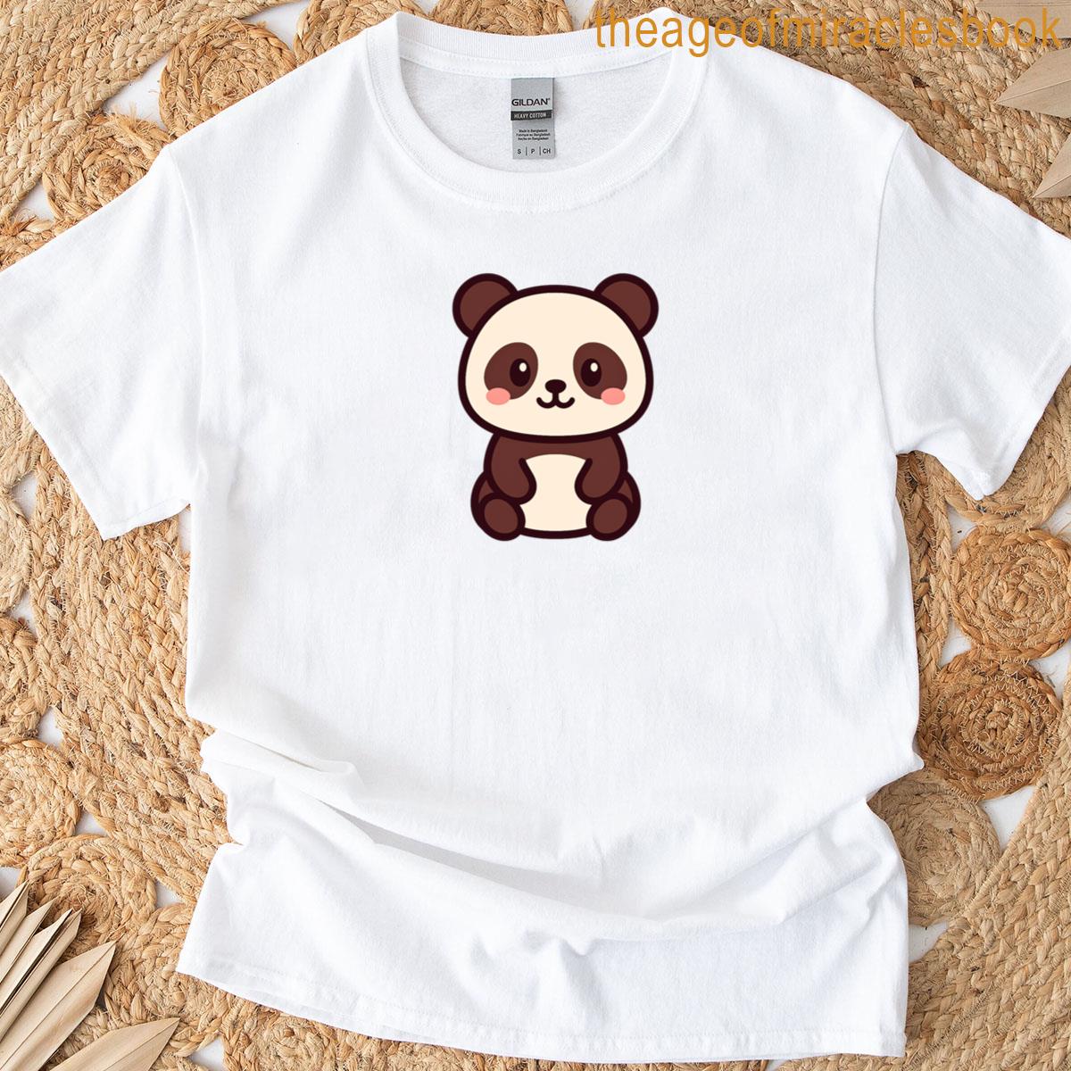 Kawaii Panda Sticker Cute Panda Cartoon Cute Bear Illustration T-shirt
