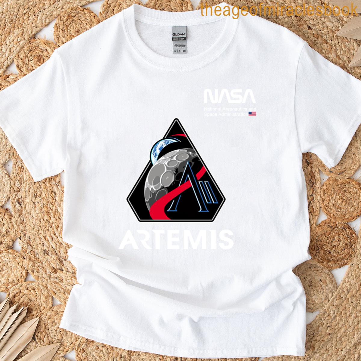 Nasa Artemis Ii Mission Patch Worm Logo T-shirt