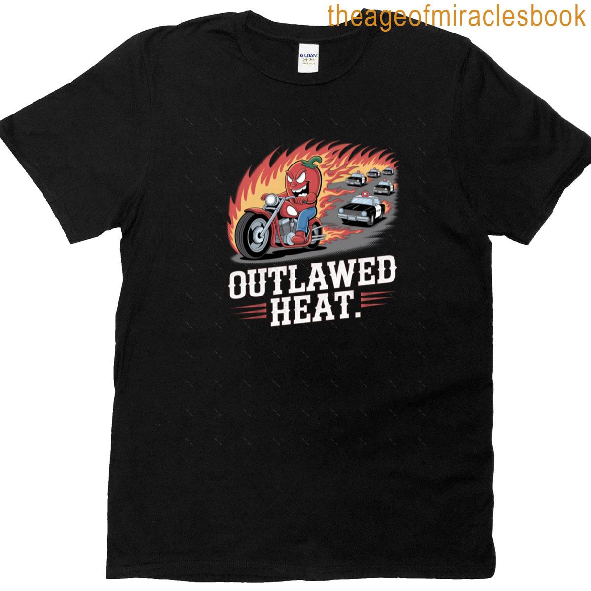 Outlawed Heat Spicy Motorcycle Chase Design Oversized T-shirt