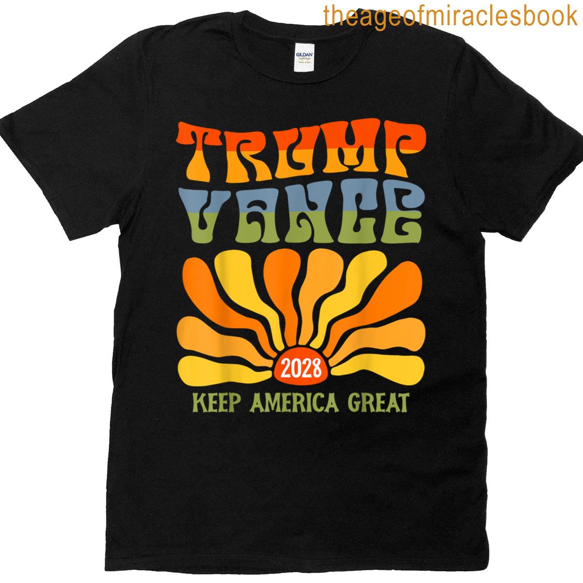 Trump 2028 President Re-election Us Flag Trump Vance 2028 48 T-shirt