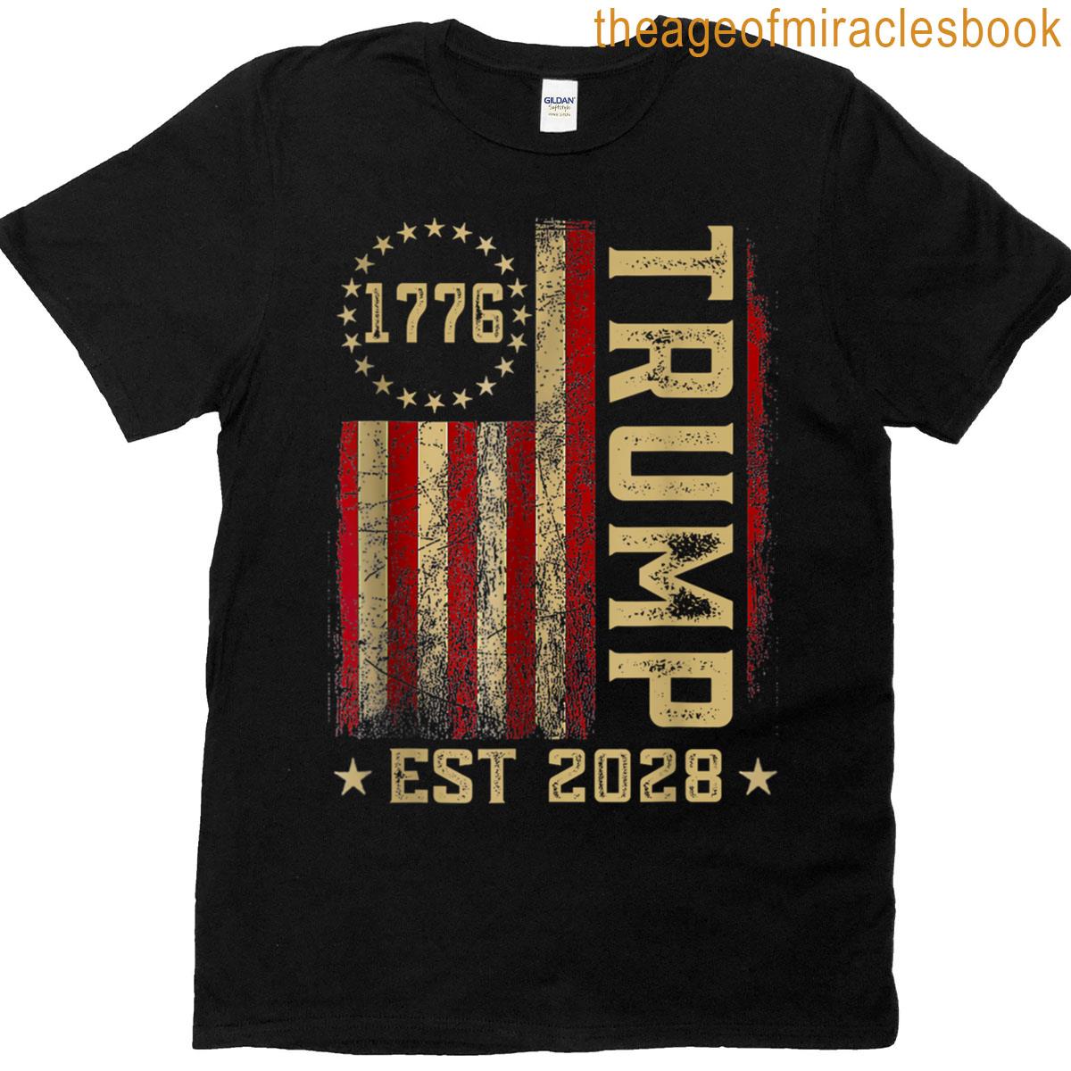 Trump 2028 Vote Donald Trump America Us Flag Vintage T-shirt