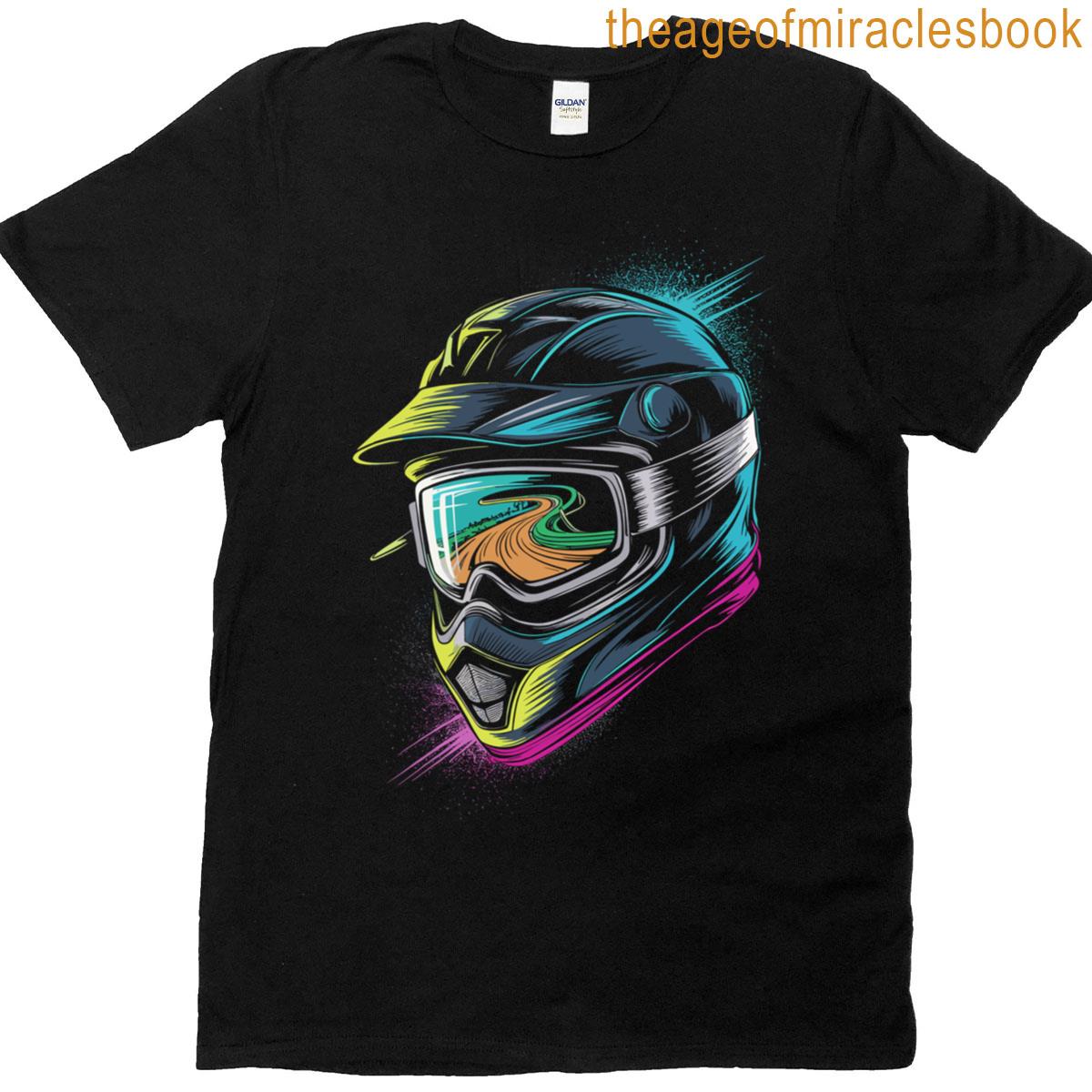 Paint Art Motocross Helmet Dirt Bike Biker Rider T-shirt