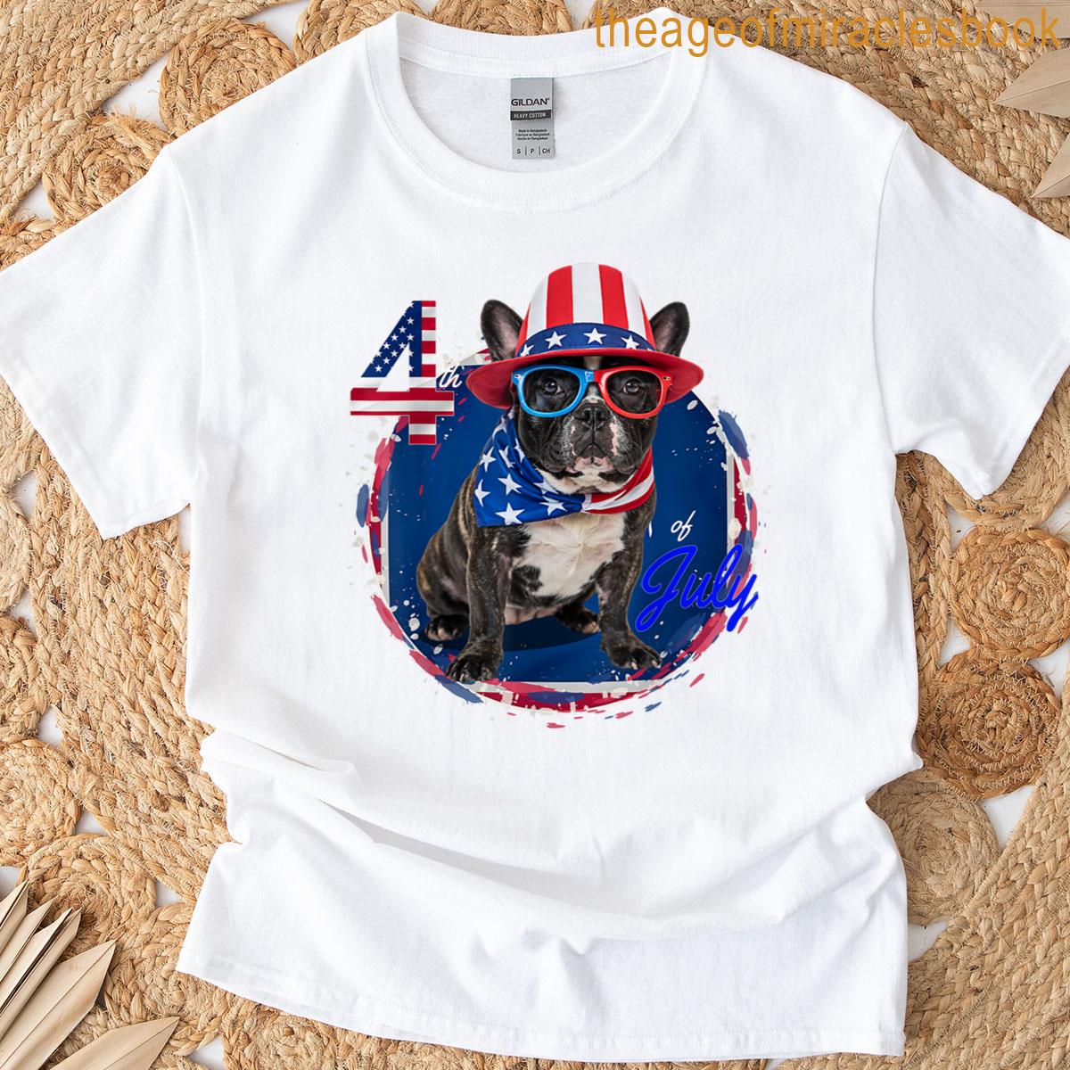 Patriotic French Bulldog 4th Of July Cute Dog Lover T-shirt