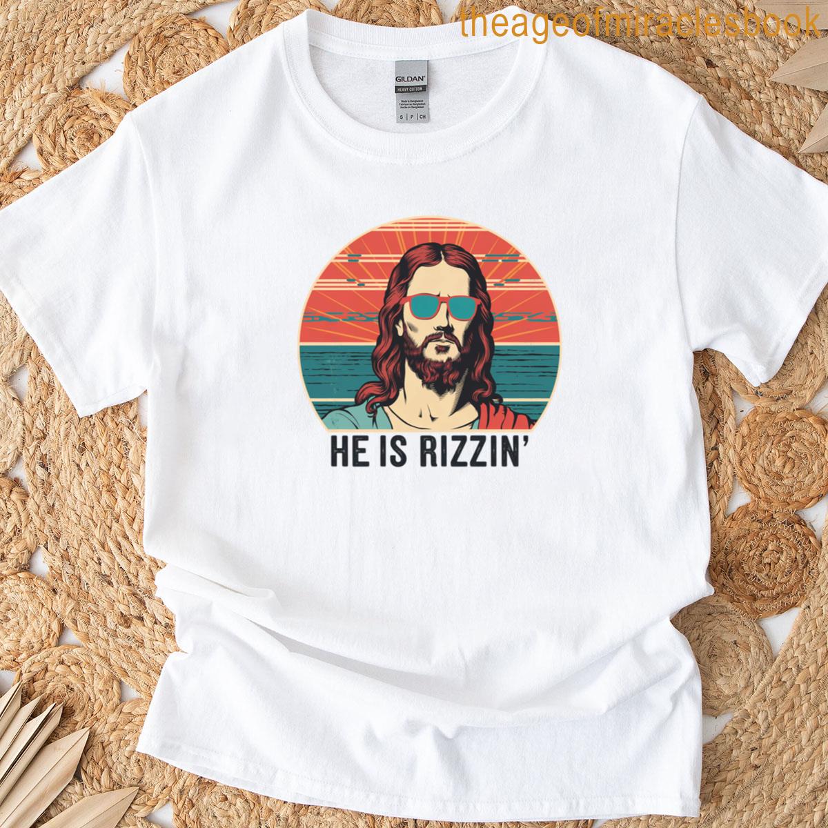 Retro Jesus He Is Rizzin T-shirt