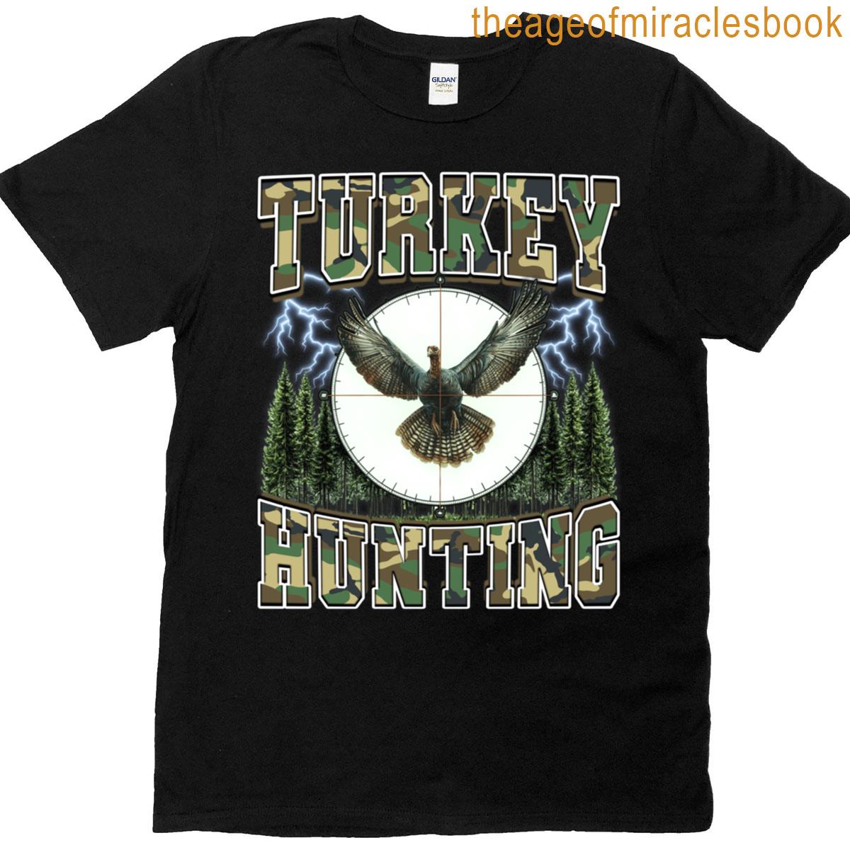Turkey Hunting Turkey Hunter Camouflage 90s Bootleg Style T-shirt