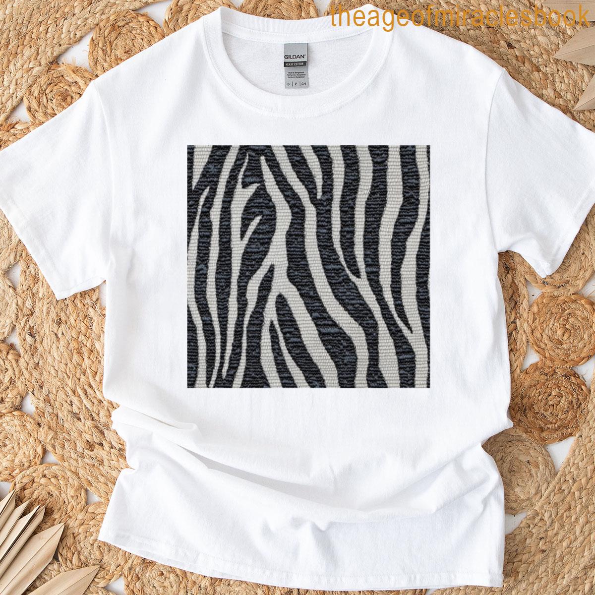 Seamless Zebra Stripes Pattern In Black And Light Background Premium T-shirt