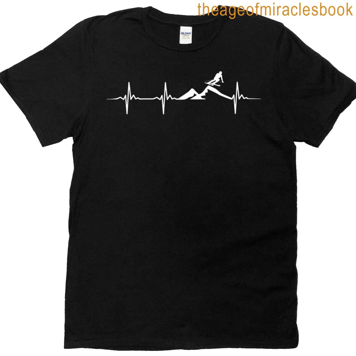 Ski Snowboarding Heartbeat Skiing Winter Sports Gift For Skiers Classic T-shirt