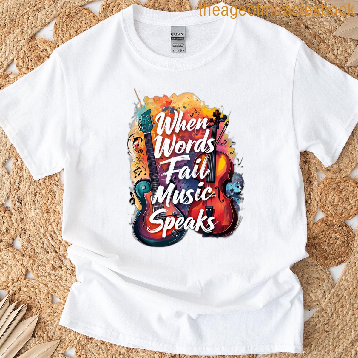 Music Illustration Unique Design For Art Lovers Music Speaks Classic T-shirt