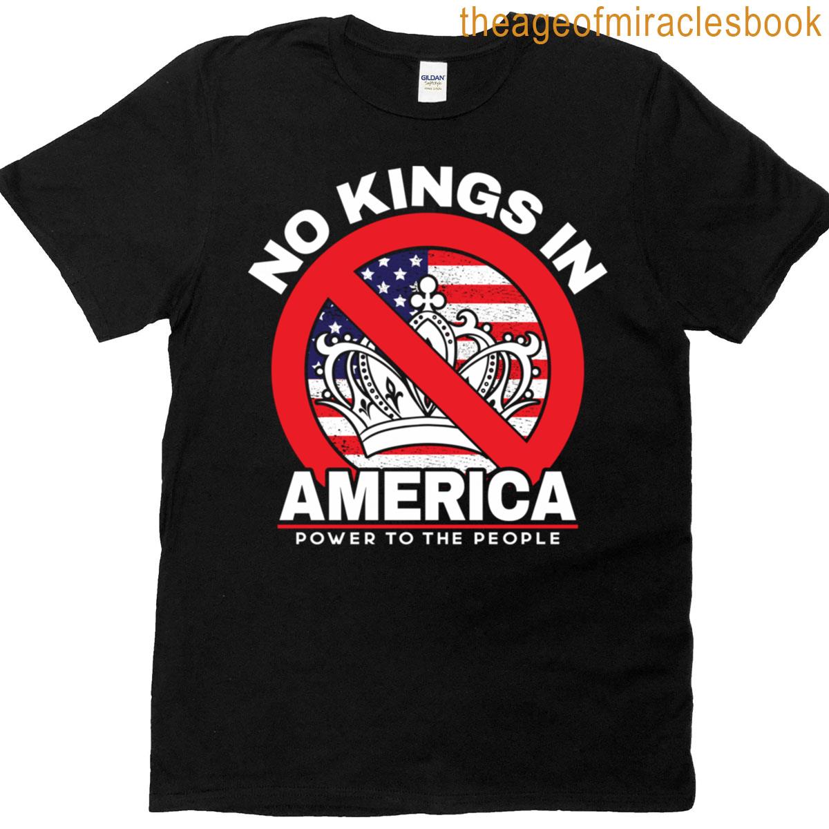 No Kings In America Anti-monarchy Patriotic Design Defiant Democracy Amp Sticker Pow T-shirt