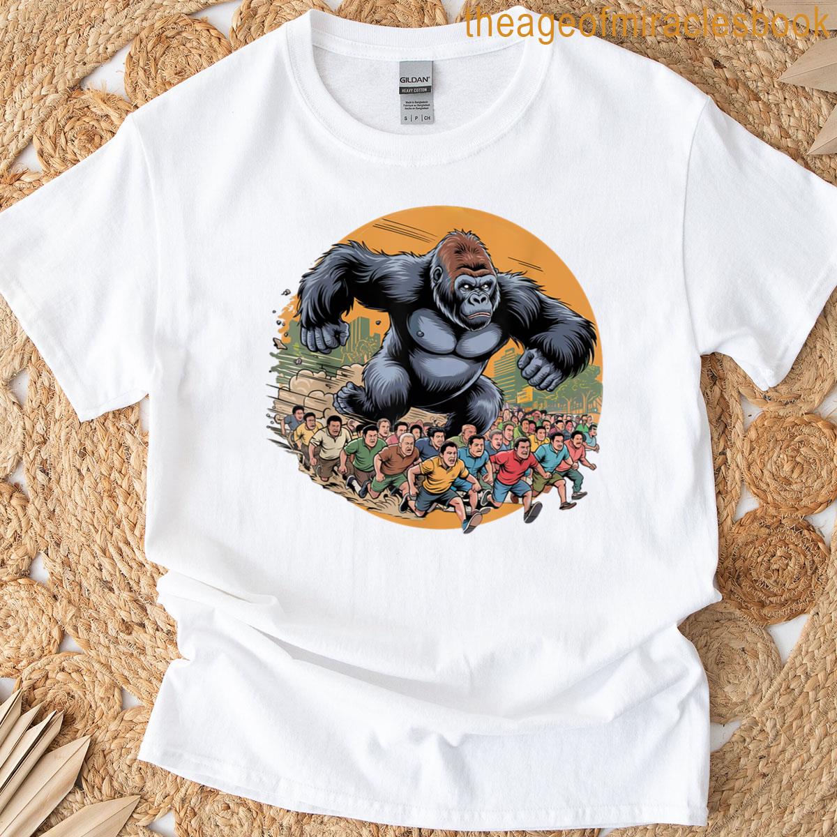 100 Men Vs 1 Gorilla Funny Silverback Ape Meme T-shirt