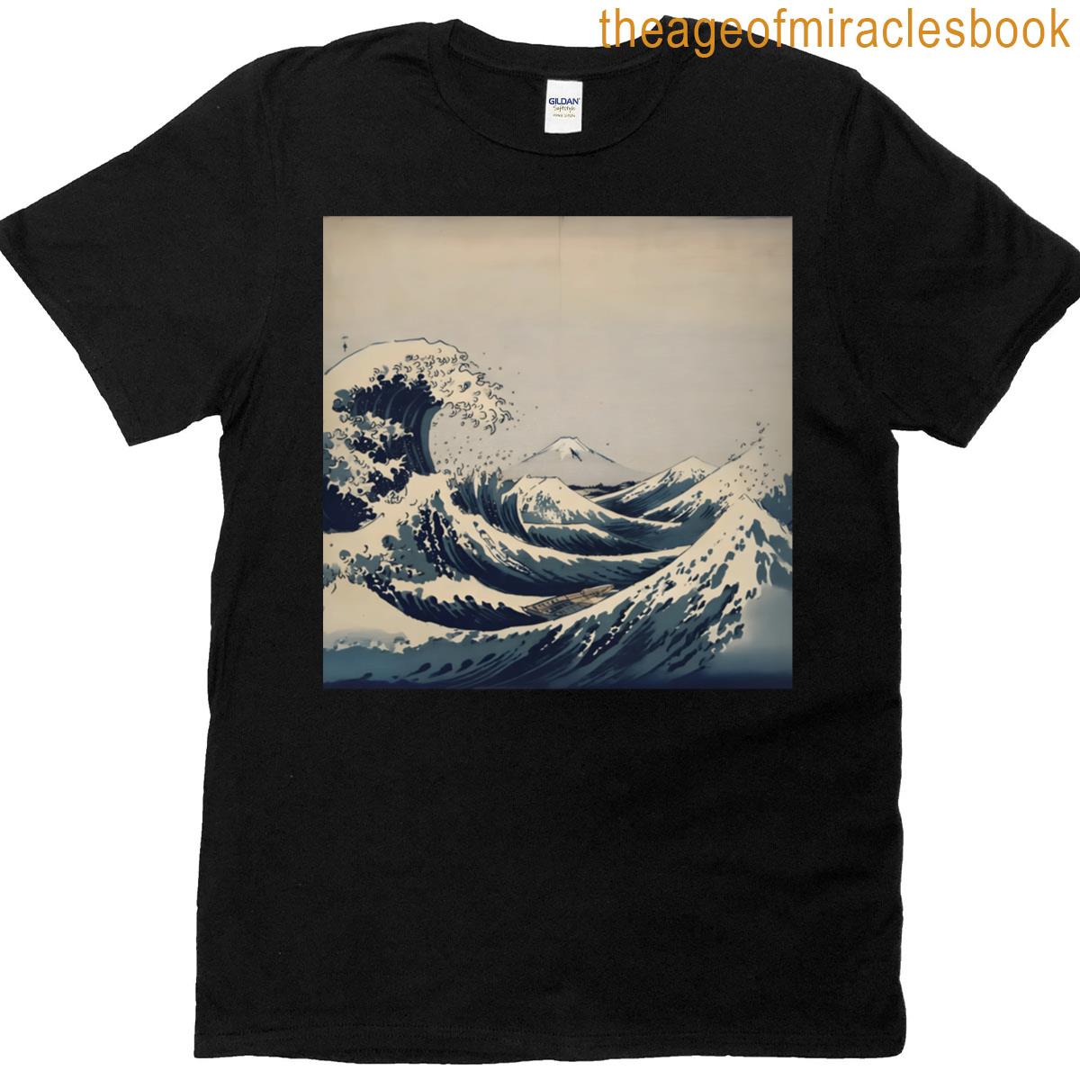 Hokusai-inspired Wave And Landscape T-shirt