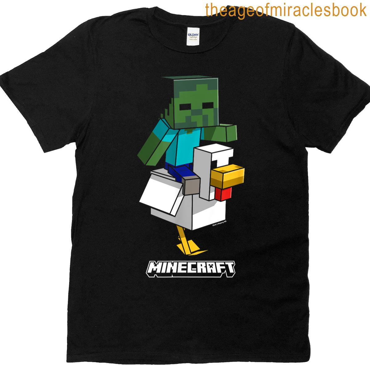 Minecraft Chicken Jockey Aiming To Attack T-shirt