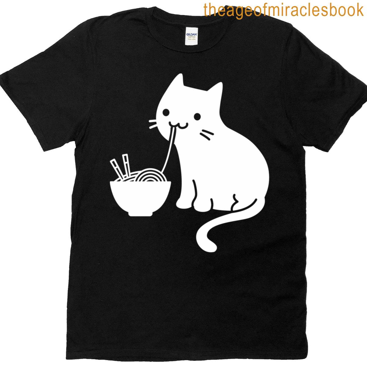 Cute Cat Eating Ramen T-shirt