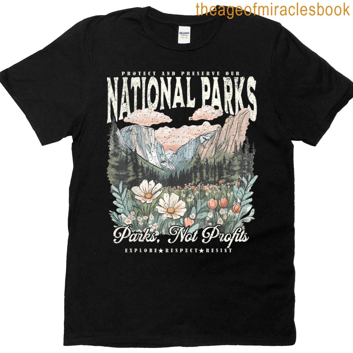 Floral Protect Our National Parks Retro Nature Conservation T-shirt