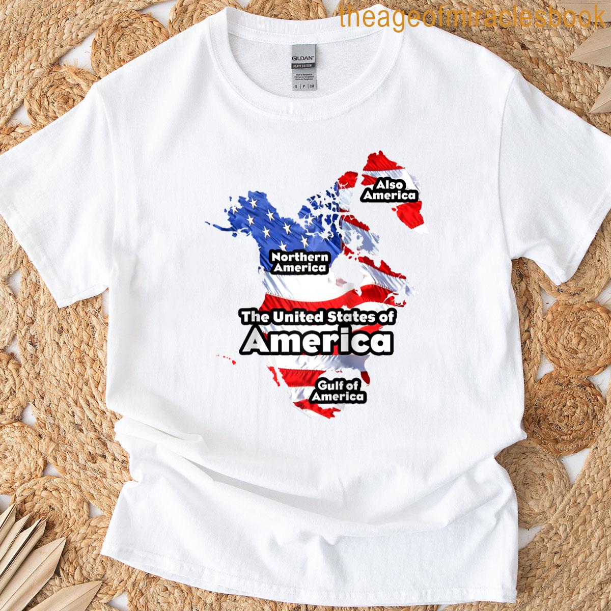 Funny Donald Trump American Flag Canada Greenland Gulf Map Raglan Baseball Tee T-shirt