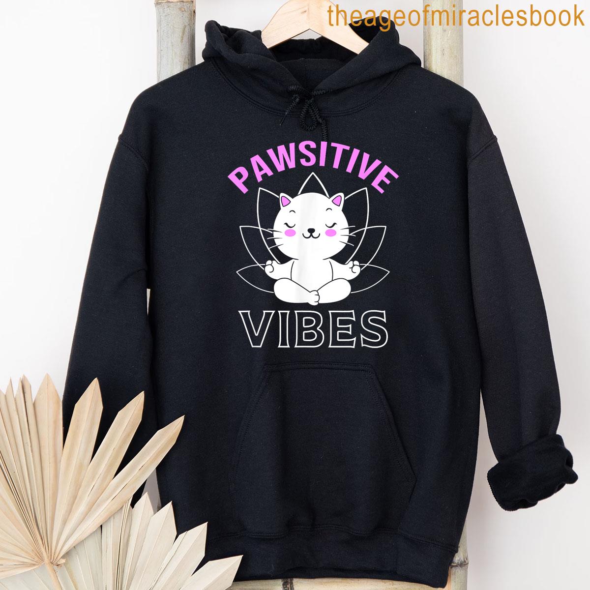 Alternative view of Zen Meditation Pawsitive Vibes Cute Cat Yoga T-shirt