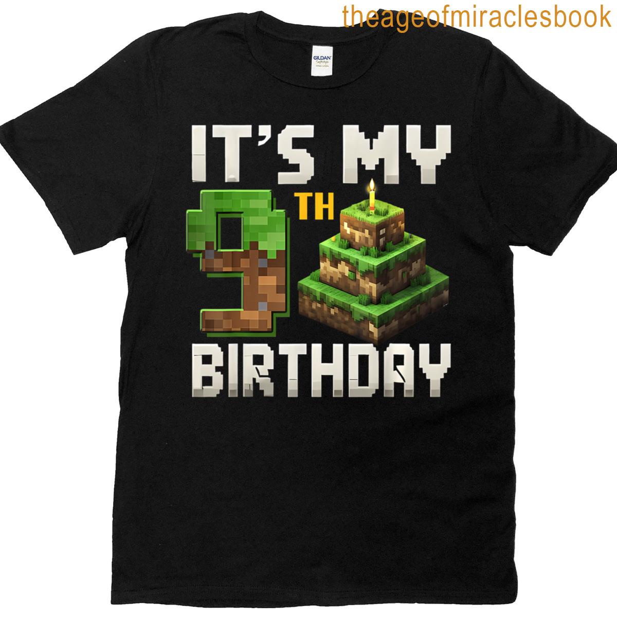 9th Birthday 9 Year Old Birthday Boy Gamer Pixel Number T-shirt