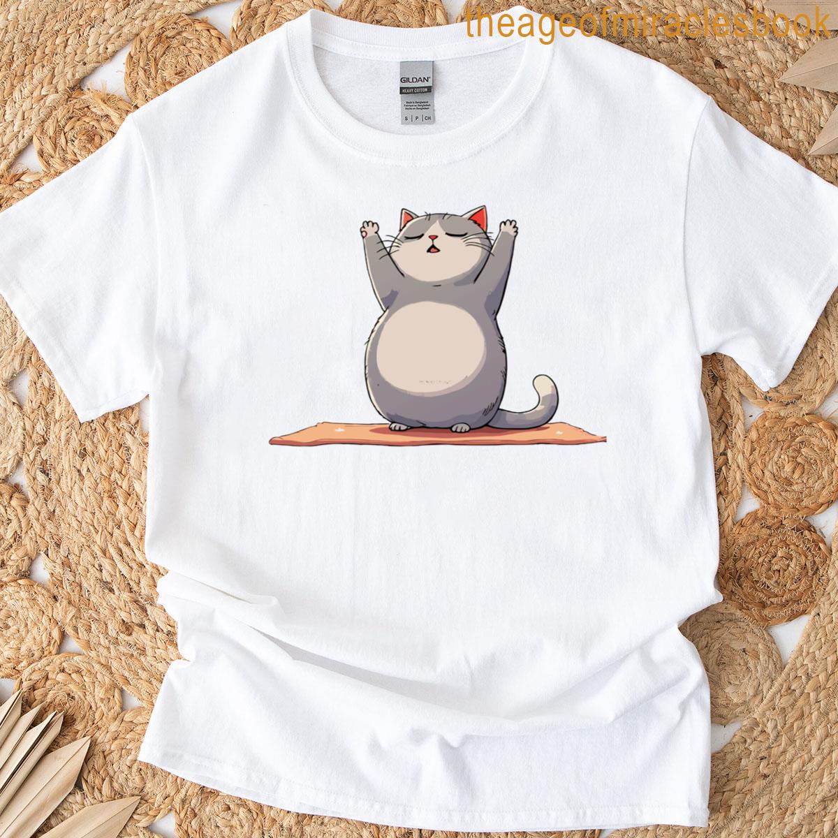Zen Yoga Cat Funny Cartoon Meditation Kitty T-shirt