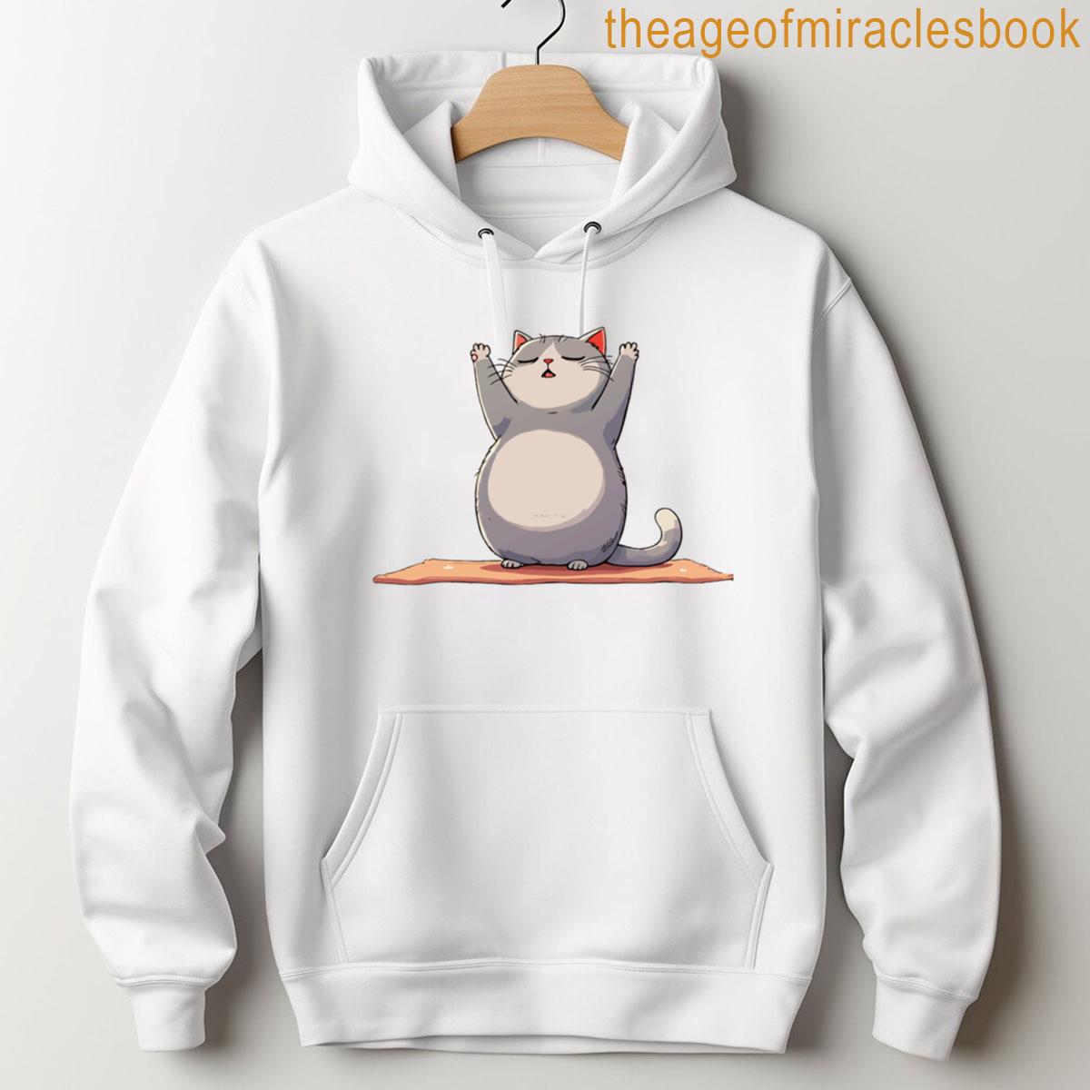 Alternative view of Zen Yoga Cat Funny Cartoon Meditation Kitty T-shirt