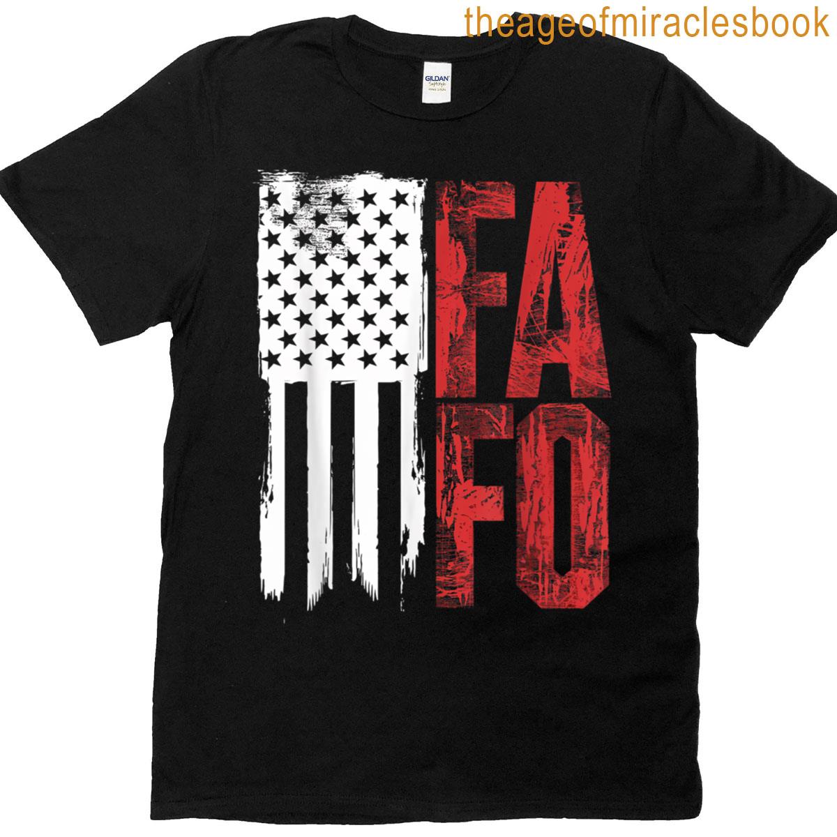 Funny Fafo Retro And Vintage Us Flag Donald Trump 2025 T-shirt