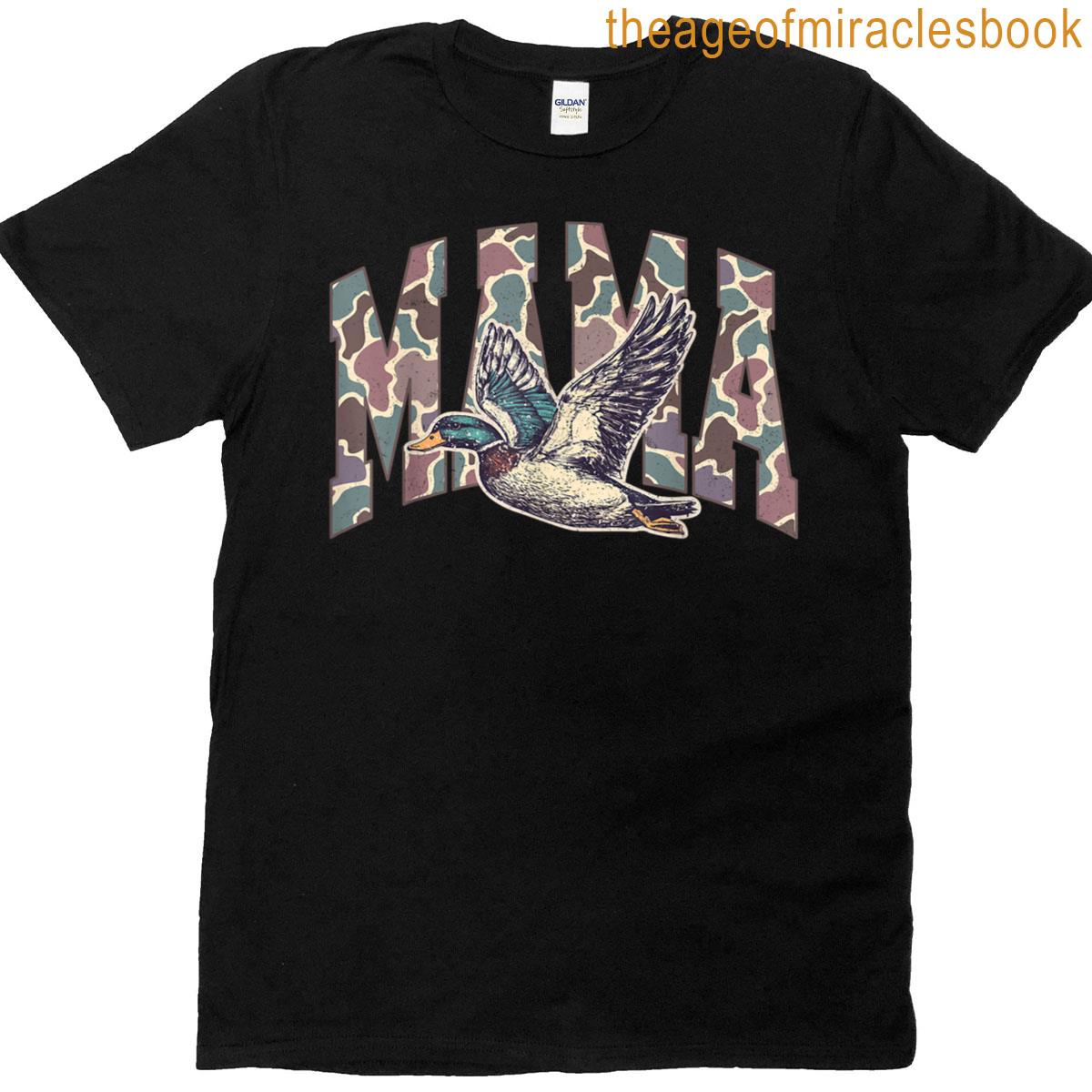 Mallard Duck Hunting Mama Retro Camouflage Daddy Mothers Day T-shirt