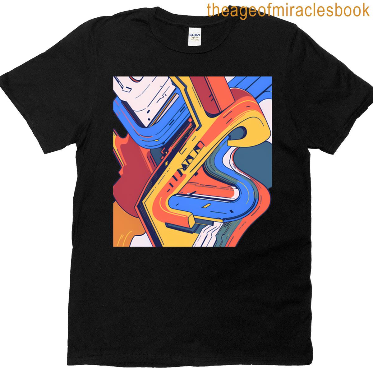 Anime Cartoon Abstract Geometries Celebrating Dynamic Visual Forms Oversized T-shirt