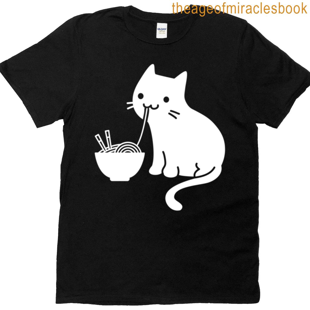 Cute Cat Eating Ramen T-shirt