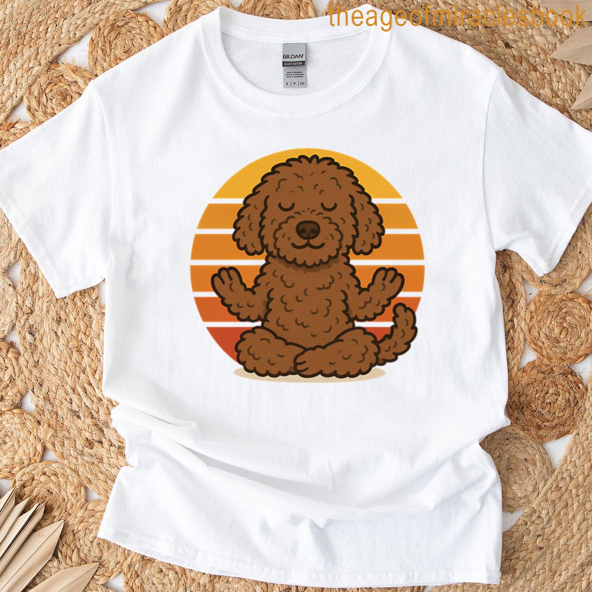 Meditating Water Dog Sunset Zen Vibes T-shirt