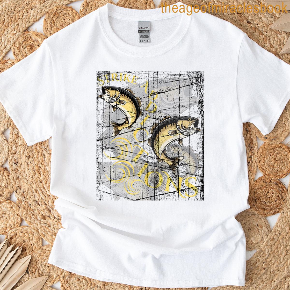 Strike Addictions Vintage Style Graphic Fishing Sports T-shirt