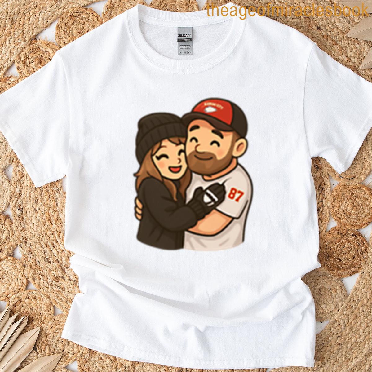 Kelce And Swift Hug Chibi Sticker T-shirt