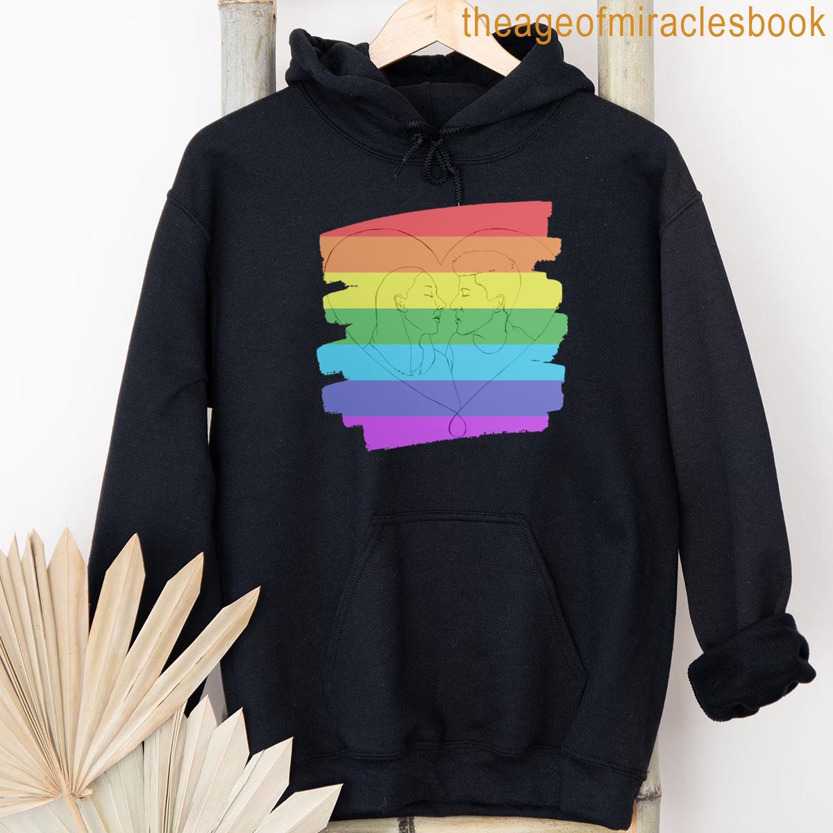 Alternative view of A Kiss Rainbow Pride Flag T-shirt
