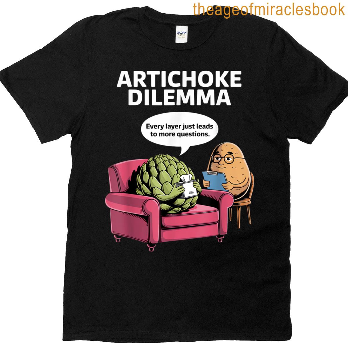 Artichoke Dilemma Funny Therapy Cartoon T-shirt