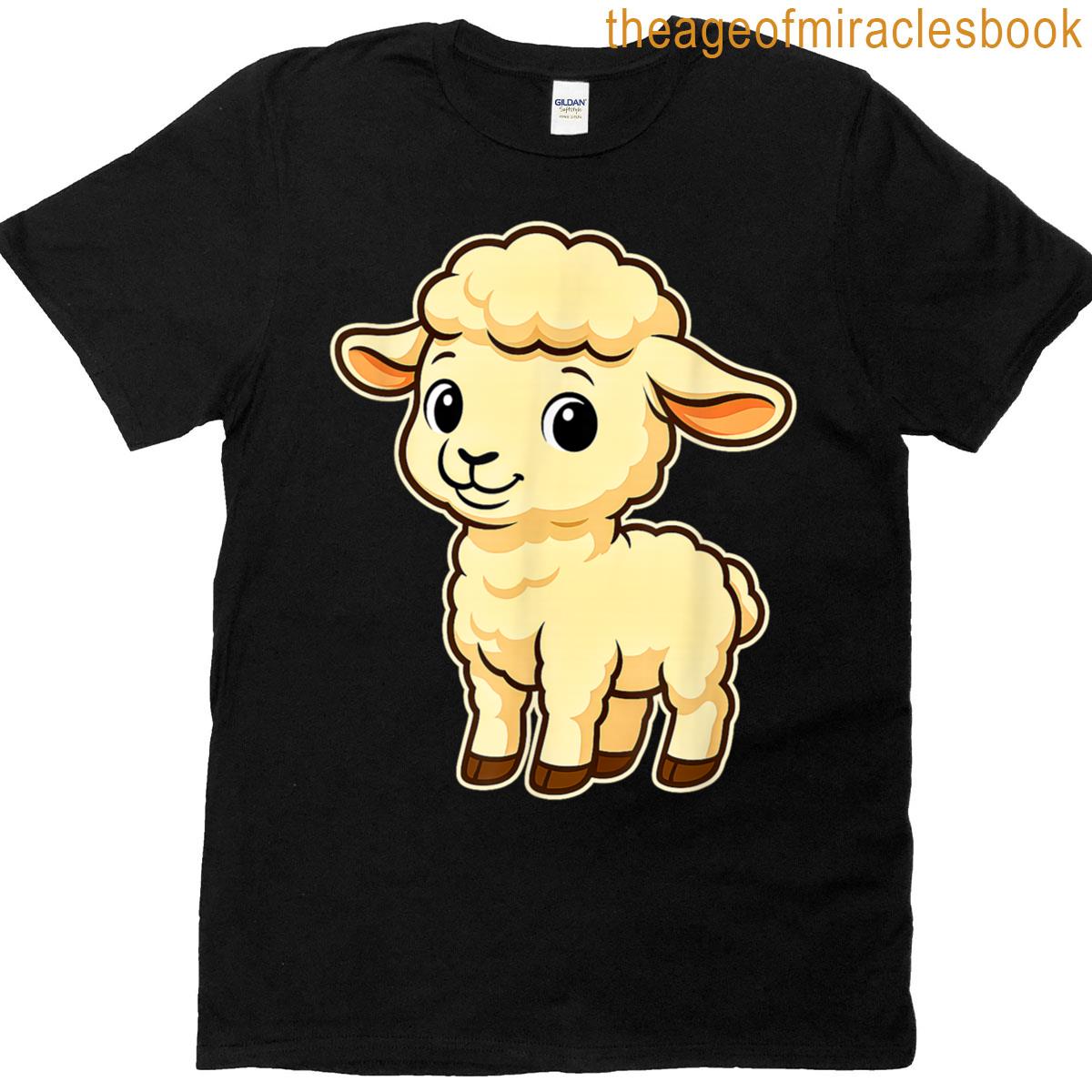 Cute Baby Lamb Cartoon Character Design T-shirt