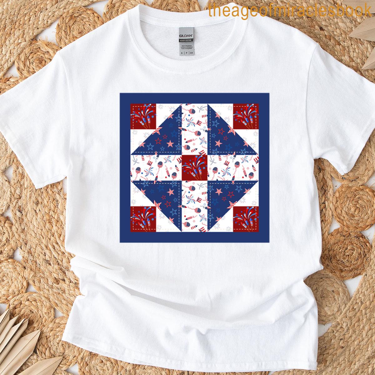 4th Of July Grandmothers Choice Patchwork Quilt Block T-shirt