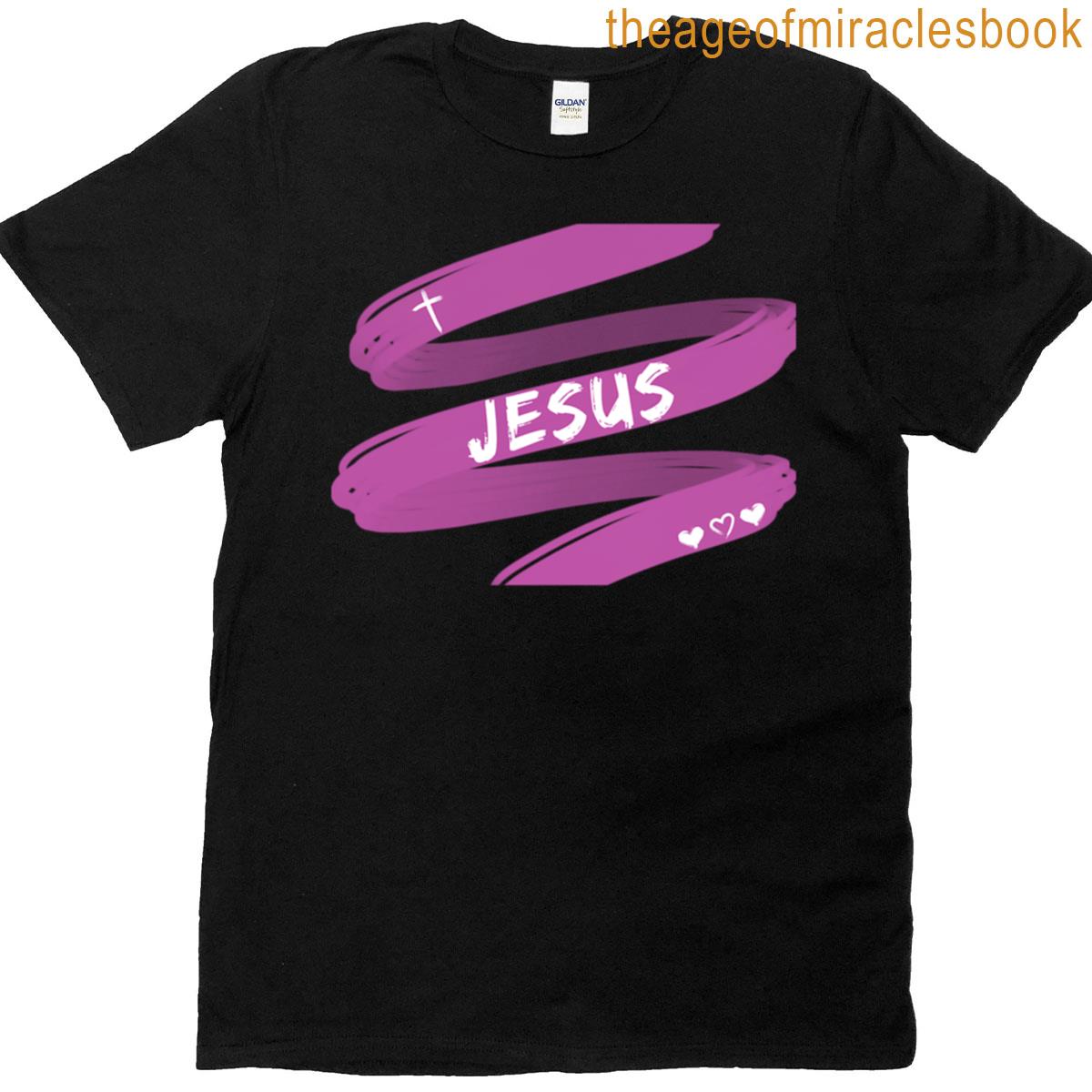 Pattern Jesus Love Paint Ribbon In Mauve Pink Oversized T-shirt