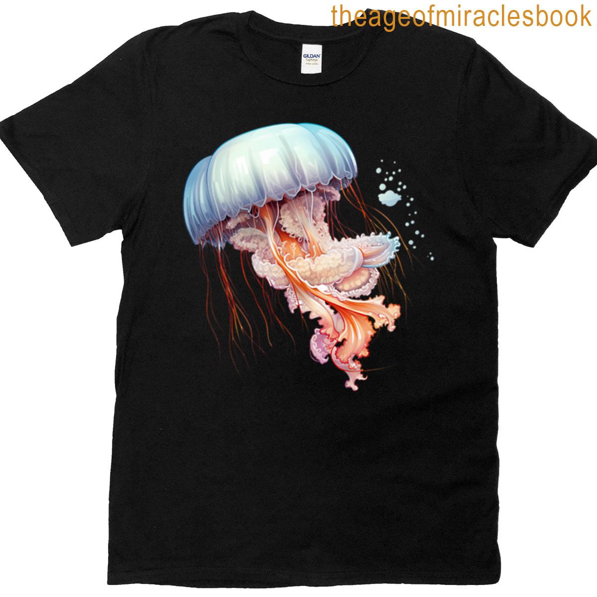Watercolor Jellyfish Ocean Life Marine Animal Underwater Sea Creature Oversized T-shirt