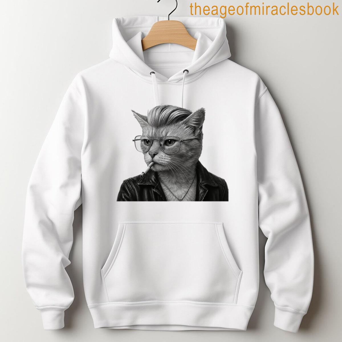 Alternative view of Ziggy Stardust Cool Cat With Pompadour And Shades Oversized T-shirt