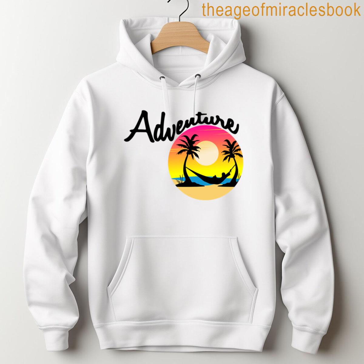 Alternative view of Adventure In A Hammock On The Beach Sunset Sunrise T-shirt
