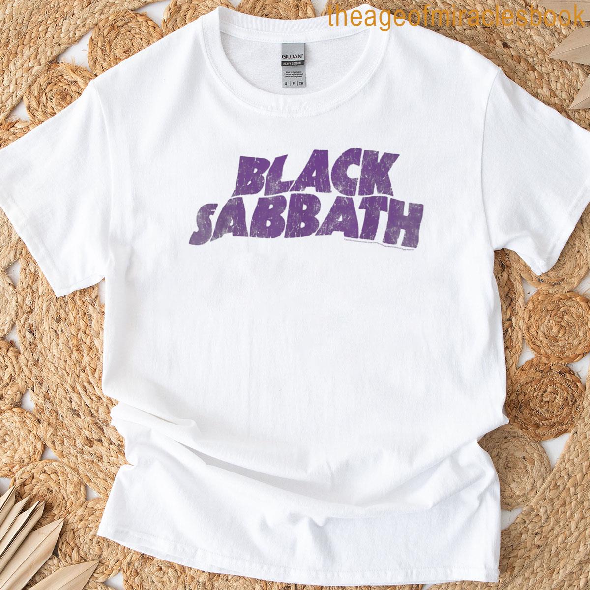 Size XXL Shirt Black Sabbath Wavy Band Logo T-Shirt - Vintage Distressed Official Mens Tee, Black, Size XXL Iron Maiden Eddie Shirts