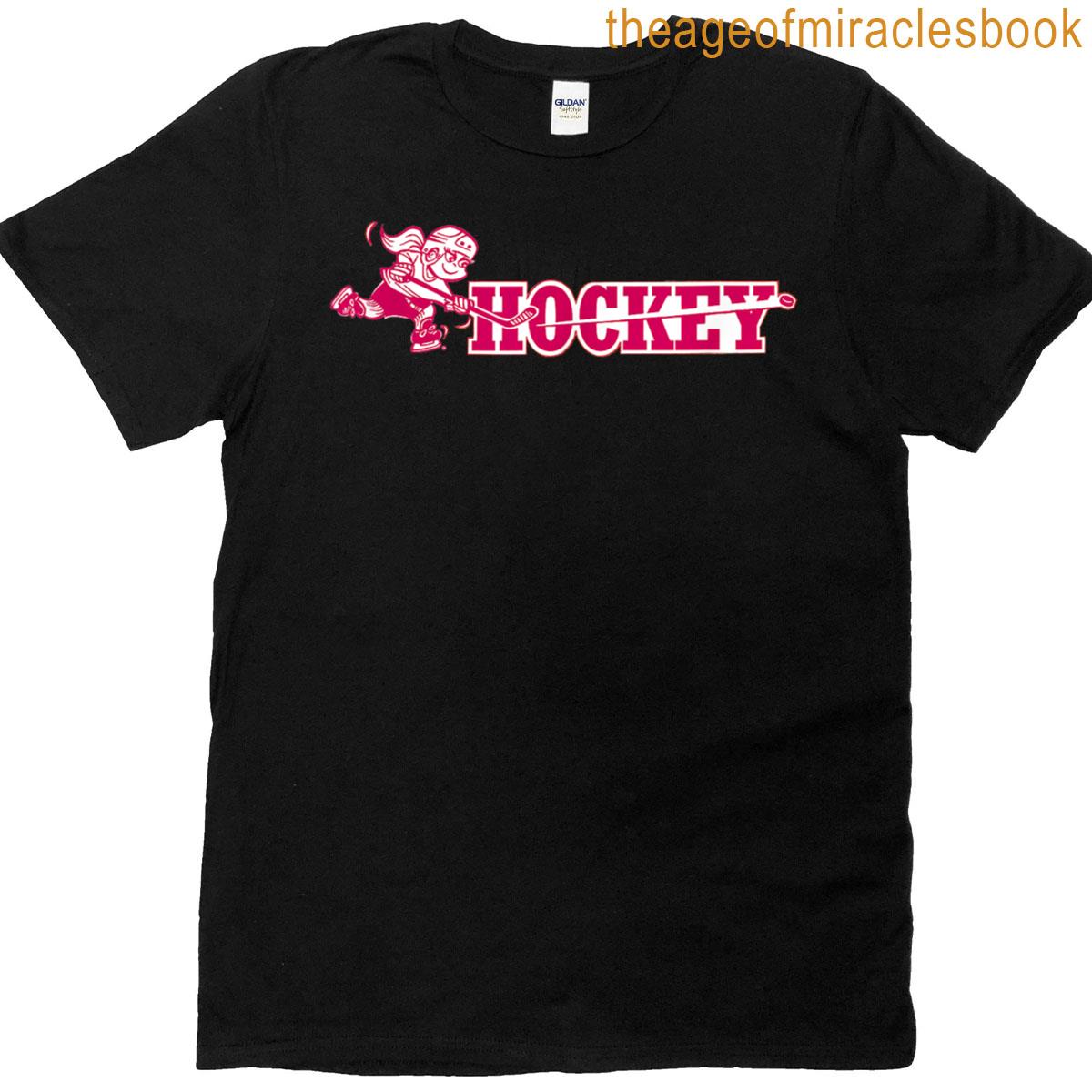 Girl Youth Hockey Player Skating Slap Shot Logo T-shirt