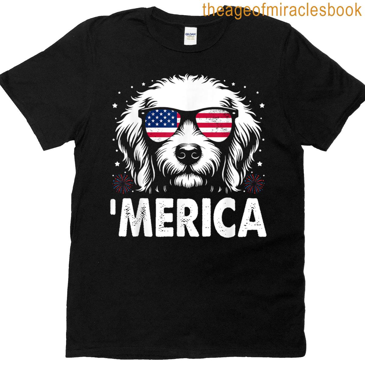 Goldendoodle 4th Of July Merica Patriotic Dog Tee T-shirt