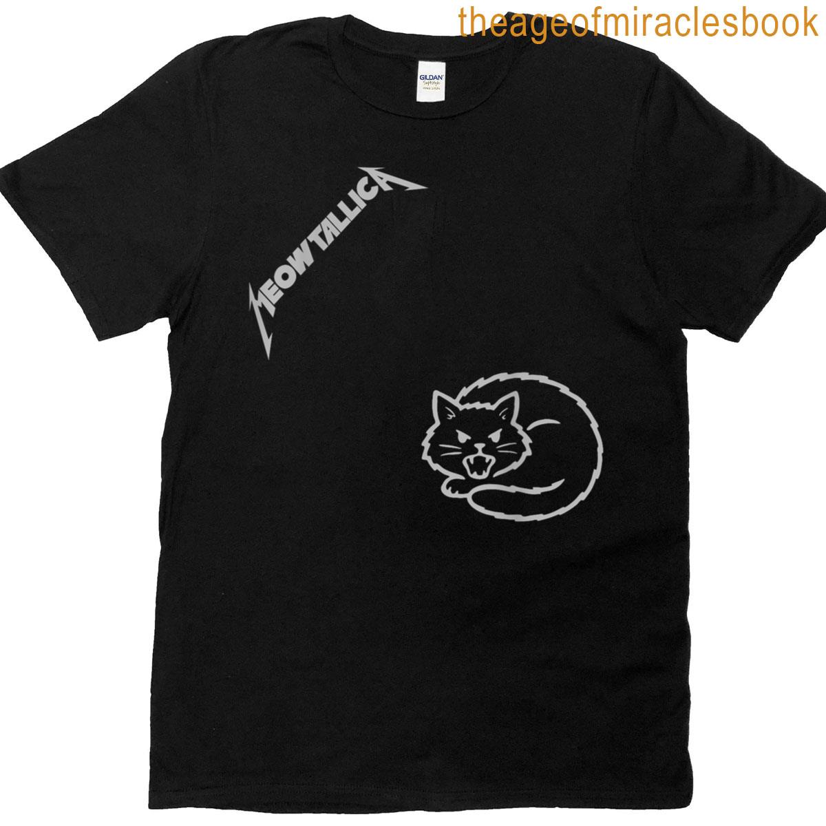 Meowtallica Angry Cat Logo Metal Parody Kitten Love T-shirt