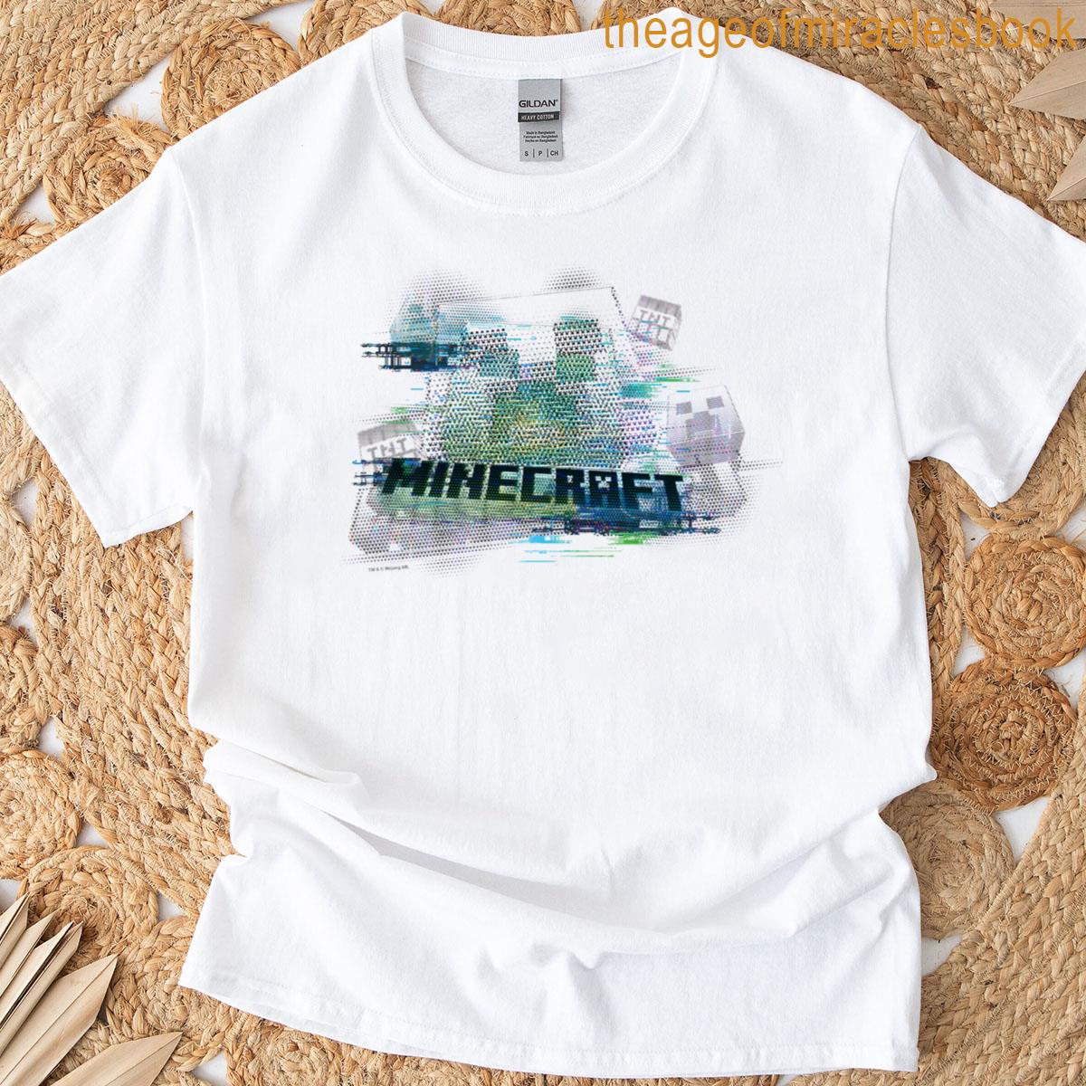 Minecraft Creeper Head Vintage Glitch Logo T-shirt
